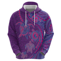 Hawaiian Turtles and Polynesian Art Tattoo Hoodie Dusky Violet
