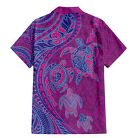 Hawaiian Turtles and Polynesian Art Tattoo Family Matching Mermaid Dress and Hawaiian Shirt Cerise