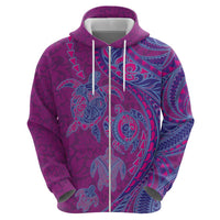 Hawaiian Turtles and Polynesian Art Tattoo Hoodie Cerise