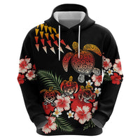 Hawaiian Hibiscus Turtle and Tropical Flower Hoodie Dynamic Vibe