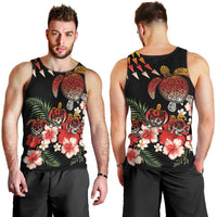 Hawaiian Hibiscus Turtle and Tropical Flower Men Tank Top Dynamic Vibe