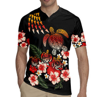 Hawaiian Hibiscus Turtle and Tropical Flower Rugby Jersey Dynamic Vibe LT03 - Polynesian Pride