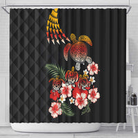 Hawaiian Hibiscus Turtle and Tropical Flower Shower Curtain Dynamic Vibe LT03 - Polynesian Pride