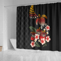 Hawaiian Hibiscus Turtle and Tropical Flower Shower Curtain Dynamic Vibe LT03 - Polynesian Pride