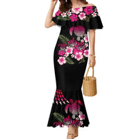 Hawaiian Hibiscus Turtle and Tropical Flower Family Matching Mermaid Dress and Hawaiian Shirt Sweet Vibe