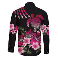 Hawaiian Hibiscus Turtle and Tropical Flower Family Matching Off The Shoulder Long Sleeve Dress and Hawaiian Shirt Sweet Vibe