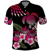 Hawaiian Hibiscus Turtle and Tropical Flower Polo Shirt Sweet Vibe