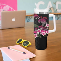Hawaiian Hibiscus Turtle and Tropical Flower Tumbler With Handle Sweet Vibe