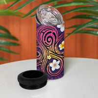 Hawaiian Octopus Tattoo and Frangipani 4 in 1 Can Cooler Tumbler