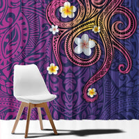 Hawaiian Octopus Tattoo and Frangipani Window Curtain