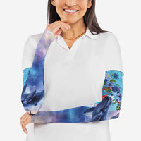 Hawaii Aloha Whales Arm Sleeves Hibiscus and Whales with Polynesian Pattern - Polynesian Pride