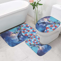 Hawaii Aloha Whales Bathroom Set Hibiscus and Whales with Polynesian Pattern - Polynesian Pride