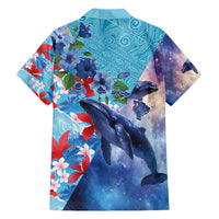 Hawaii Aloha Whales Hawaiian Shirt Hibiscus and Whales with Polynesian Pattern - Polynesian Pride