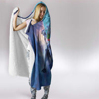Hawaii Aloha Whales Hooded Blanket Hibiscus and Whales with Polynesian Pattern LT03 - Polynesian Pride