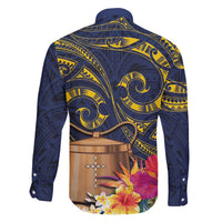 Tokelau Tokehega Day Family Matching Off The Shoulder Long Sleeve Dress and Hawaiian Shirt Coat of Arms with Polynesian Tattoo and Hibiscus LT03 - Polynesian Pride