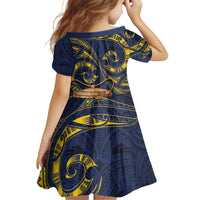 Tokelau Tokehega Day Family Matching Off Shoulder Short Dress and Hawaiian Shirt Coat of Arms with Polynesian Tattoo and Hibiscus LT03 - Polynesian Pride