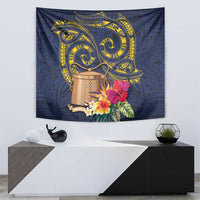 Tokelau Tokehega Day Tapestry Coat of Arms with Polynesian Tattoo and Hibiscus LT03 - Polynesian Pride