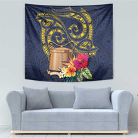 Tokelau Tokehega Day Tapestry Coat of Arms with Polynesian Tattoo and Hibiscus LT03 - Polynesian Pride
