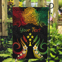 Personalised Kosrae Liberation Day Garden Flag Polynesian Tattoo and Plumeria Reggae Color