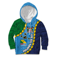 Malampa Fiji Day Kid Hoodie National Symbols with Tapa Tribal and Polynesian Tattoo