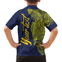 Personalised Tokelau Classic Ngatu Motifs Family Matching Off The Shoulder Long Sleeve Dress and Hawaiian Shirt LT03 - Polynesian Pride