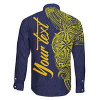 Personalised Tokelau Classic Ngatu Motifs Family Matching Off The Shoulder Long Sleeve Dress and Hawaiian Shirt LT03 - Polynesian Pride