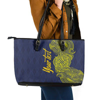 Personalised Tokelau Classic Ngatu Motifs Leather Tote Bag LT03 - Polynesian Pride