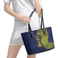 Personalised Tokelau Classic Ngatu Motifs Leather Tote Bag LT03 - Polynesian Pride