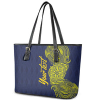 Personalised Tokelau Classic Ngatu Motifs Leather Tote Bag LT03 - Polynesian Pride