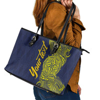 Personalised Tokelau Classic Ngatu Motifs Leather Tote Bag LT03 - Polynesian Pride