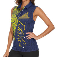 Personalised Tokelau Classic Ngatu Motifs Women Sleeveless Polo Shirt