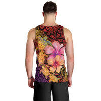 Hawaiian Hibiscus Turtle Tribal Polynesian Pattern Men Tank Top Colorful Color LT03 - Polynesian Pride