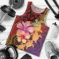 Hawaiian Hibiscus Turtle Tribal Polynesian Pattern Men Tank Top Colorful Color LT03 - Polynesian Pride