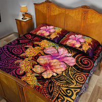 Hawaiian Hibiscus Turtle Tribal Polynesian Pattern Quilt Bed Set Colorful Color LT03 - Polynesian Pride