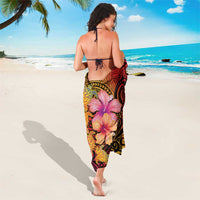 Hawaiian Hibiscus Turtle Tribal Polynesian Pattern Sarong Colorful Color