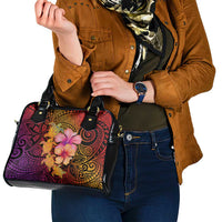 Hawaiian Hibiscus Turtle Tribal Polynesian Pattern Shoulder Handbag Colorful Color LT03 - Polynesian Pride