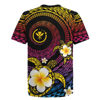 Hawaiian Plumeria Turtle Tribal Spiral Polynesian Tattoo Rugby Jersey Fanciful Color