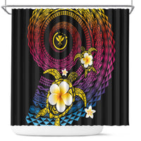 Hawaiian Plumeria Turtle Tribal Spiral Polynesian Tattoo Shower Curtain Fanciful Color LT03 Gradient - Polynesian Pride