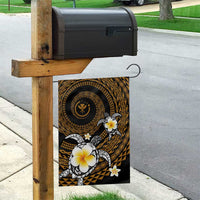 Hawaiian Plumeria Turtle Tribal Spiral Polynesian Tattoo Garden Flag Gold Color