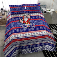 Custom American Samoa Christmas Bedding Set Samoan Coat of Arms and Cool Santa Ornament Style LT03 - Polynesian Pride