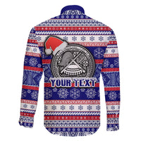 Custom American Samoa Christmas Family Matching Off Shoulder Maxi Dress and Hawaiian Shirt Samoan Coat of Arms and Cool Santa Ornament Style LT03 - Polynesian Pride