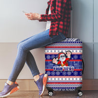 Custom American Samoa Christmas Luggage Cover Samoan Coat of Arms and Cool Santa Ornament Style LT03 - Polynesian Pride