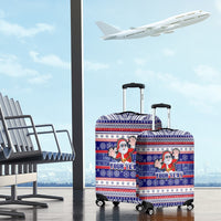 Custom American Samoa Christmas Luggage Cover Samoan Coat of Arms and Cool Santa Ornament Style LT03 - Polynesian Pride