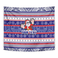 Custom American Samoa Christmas Tapestry Samoan Coat of Arms and Cool Santa Ornament Style LT03 - Polynesian Pride