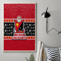 Papua New Guinea Christmas Canvas Wall Art Santa With Flag Of PNG Polynesian Tribal Xmas Vibe LT03 - Polynesian Pride