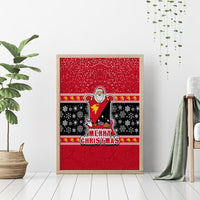 Papua New Guinea Christmas Canvas Wall Art Santa With Flag Of PNG Polynesian Tribal Xmas Vibe LT03 - Polynesian Pride