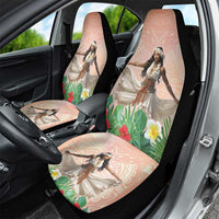 Woman Polynesian Tattoos Car Seat Cover Tropical Flower - Peach Fuzz Color LT03 - Polynesian Pride
