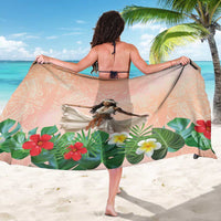 Woman Polynesian Tattoos Sarong Tropical Flower - Peach Fuzz Color