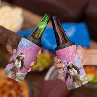 Woman Polynesian Tattoos 4 in 1 Can Cooler Tumbler Tropical Flower - Sweets Vibrant Color