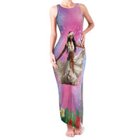 Woman Polynesian Tattoos Family Matching Tank Maxi Dress and Hawaiian Shirt Tropical Flower - Sweets Vibrant Color LT03 Mom's Dress Vibrant Gradient - Polynesian Pride
